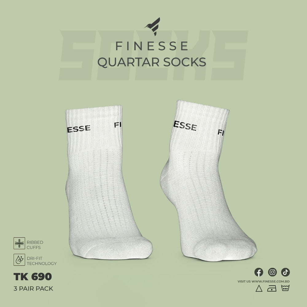 Finesse Everyday Plus Quarter Socks (3 pair)