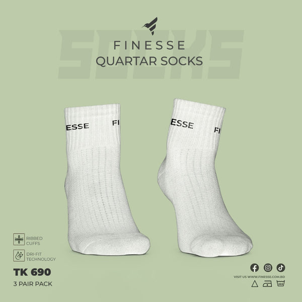 Finesse Everyday Plus Quarter Socks (3 pair)