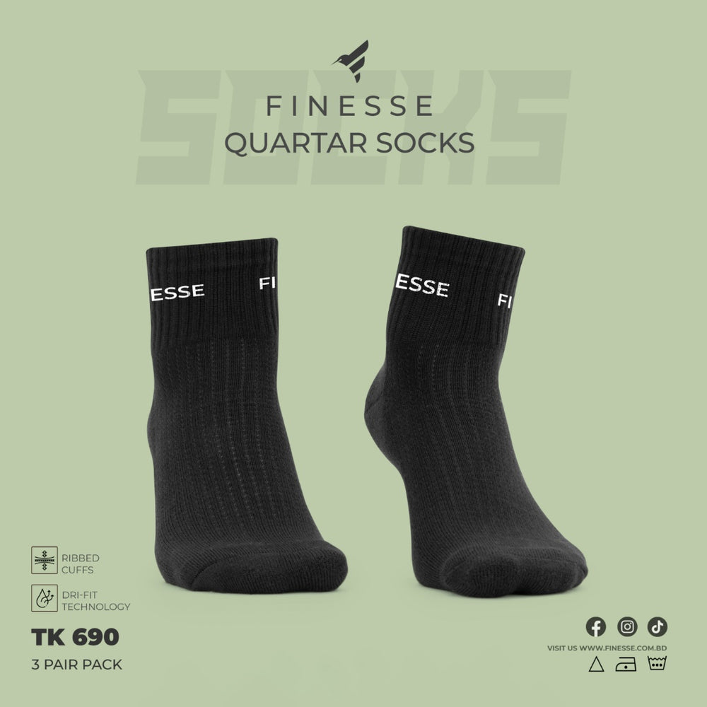 Finesse Everyday Plus Quarter Socks (3 pair)