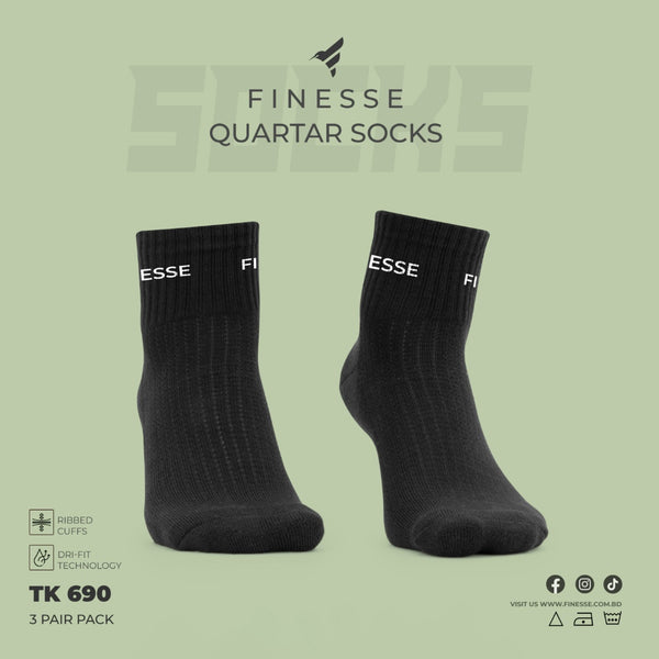 Finesse Everyday Plus Quarter Socks (3 pair)