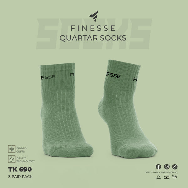 Finesse Everyday Plus Quarter Socks (3 pair)